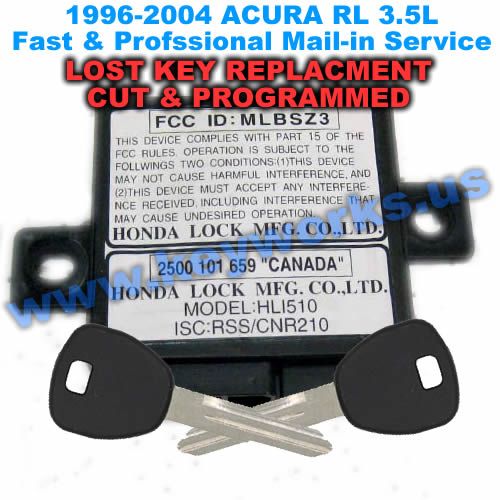 Acura RL 3.5L (1996-2004) Key Replacement